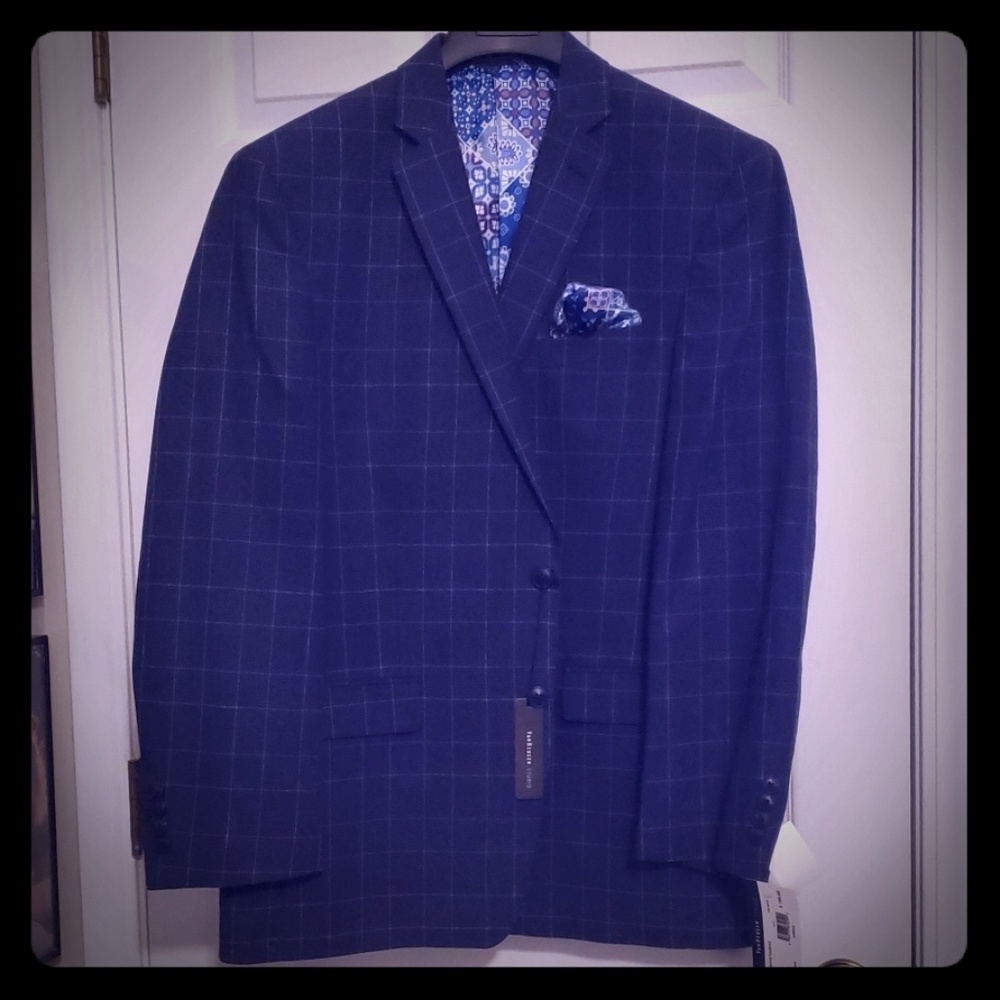 Navy WindowPane Sports Coat Blazer